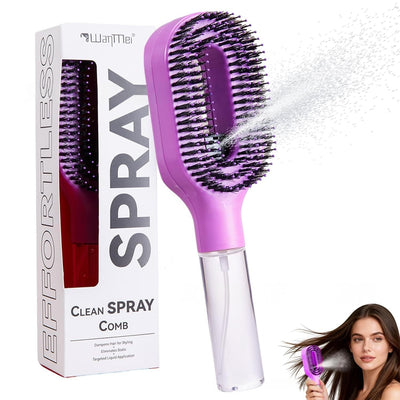 2-in-1 Mist & Massage Detangling Hair Brush – Scalp Care, Hair Styling & Refreshing Spray Comb