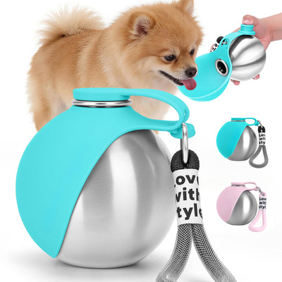 Portable Dog Water Bottle with Silicone Bowl