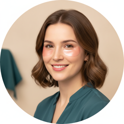 Portrait of a smiling woman with light brown hair, Sarah Miller, looking at the camera against a soft, warm cream background.